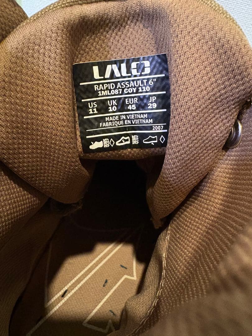 新品　LALO RAPID ASSAULT 6 ミリタリー　ブーツ　コヨーテ