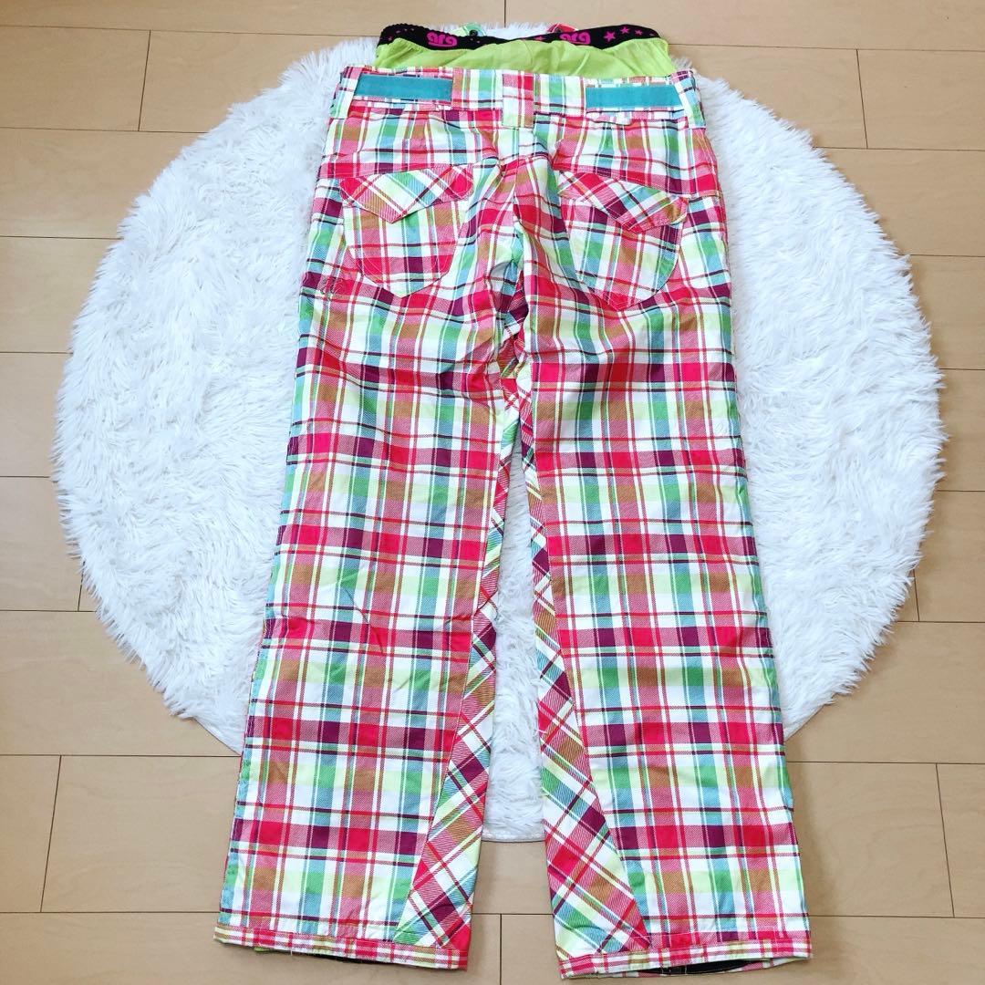 arg アシックス⭕️スノーボードパンツ　スキー　ズボン　ウェア　チェック柄　M