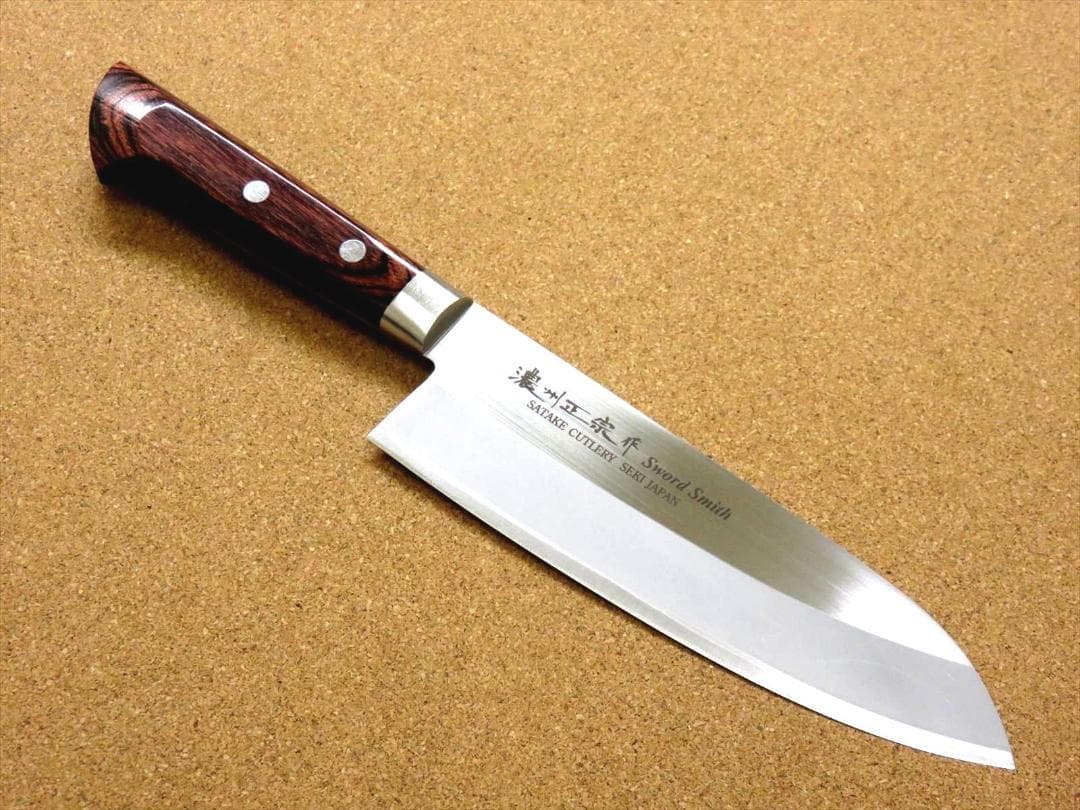 関の刃物 三徳包丁 170mm 濃州正宗作 ぼかし入 割込 ステンレス 両刃包丁
