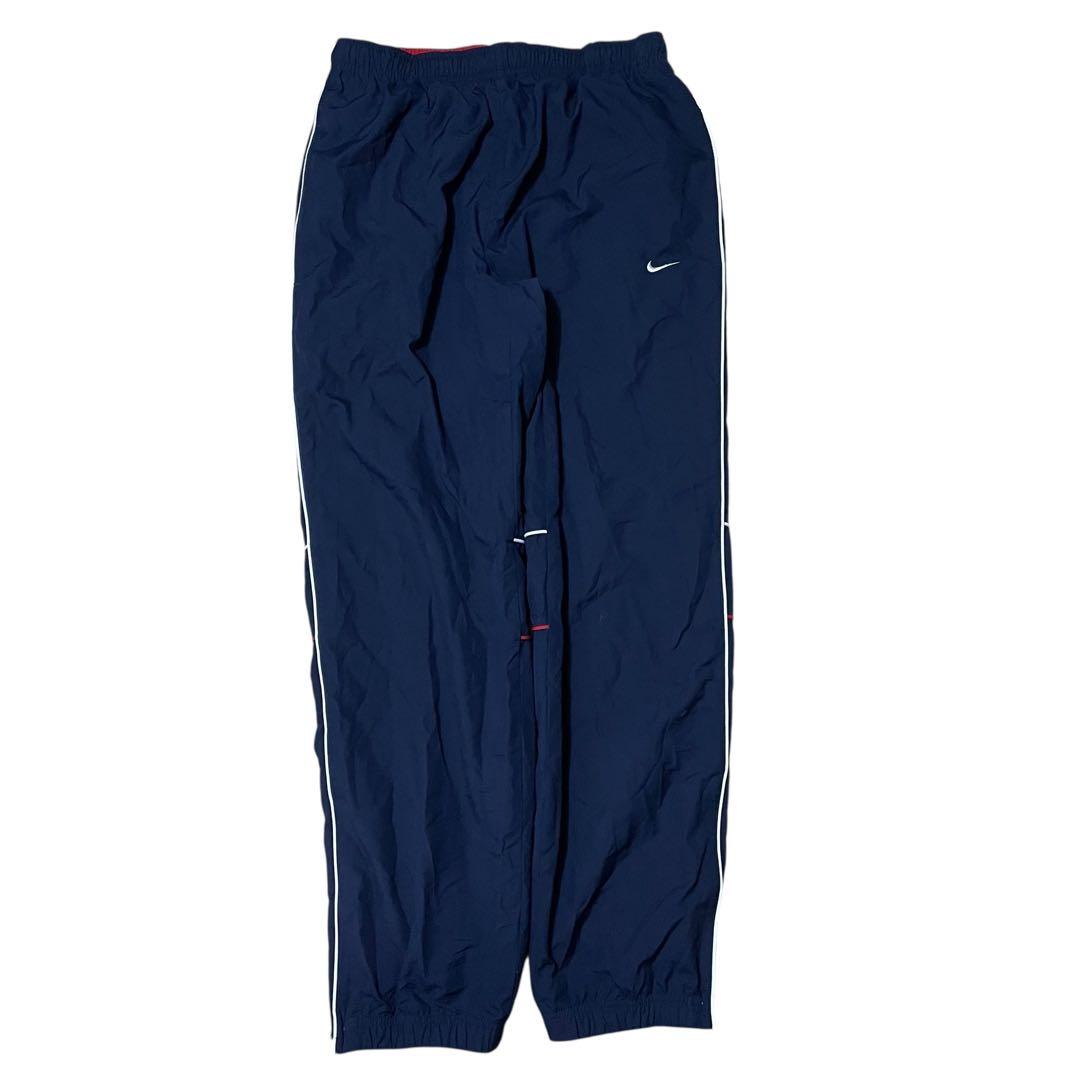 ナイキ00sネイビートラックスーツセットアップ白パイピングジャージ上下NIKE
