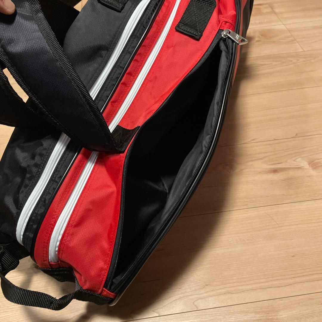 YONEX ラケットバッグ 黒/赤　ナイロン／エナメル