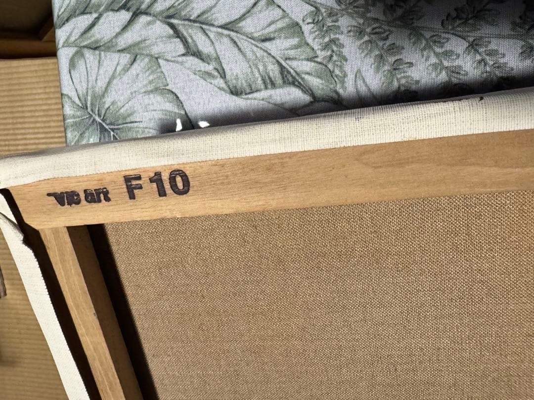 静物油彩画 F10 茶器と瓶