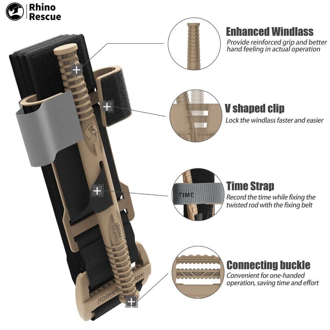 新品実物 米国FDA認証 RHINO TACTICAL 止血帯セット 自衛隊迷彩