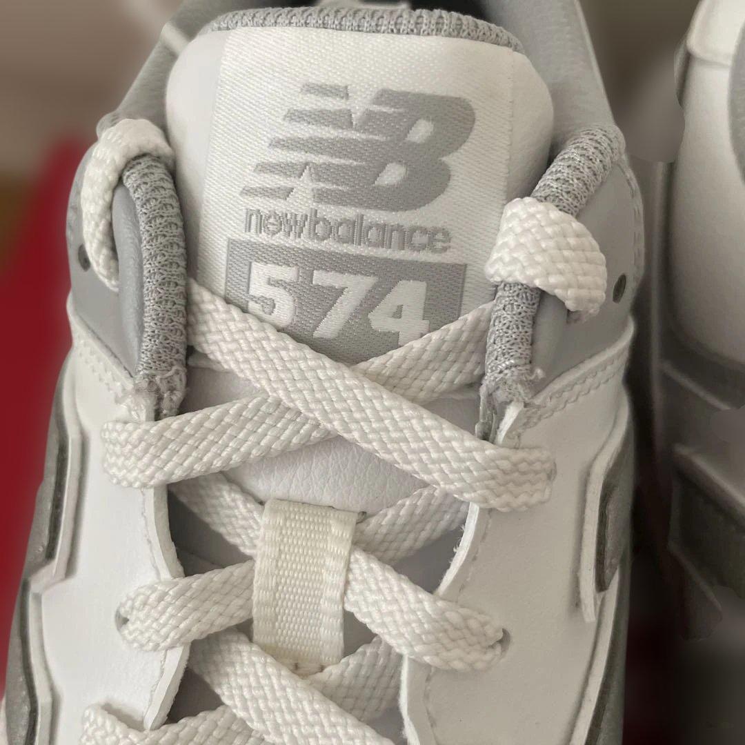 New Balance 574 ホワイトゴルフシューズ　スパイクレス　#2064