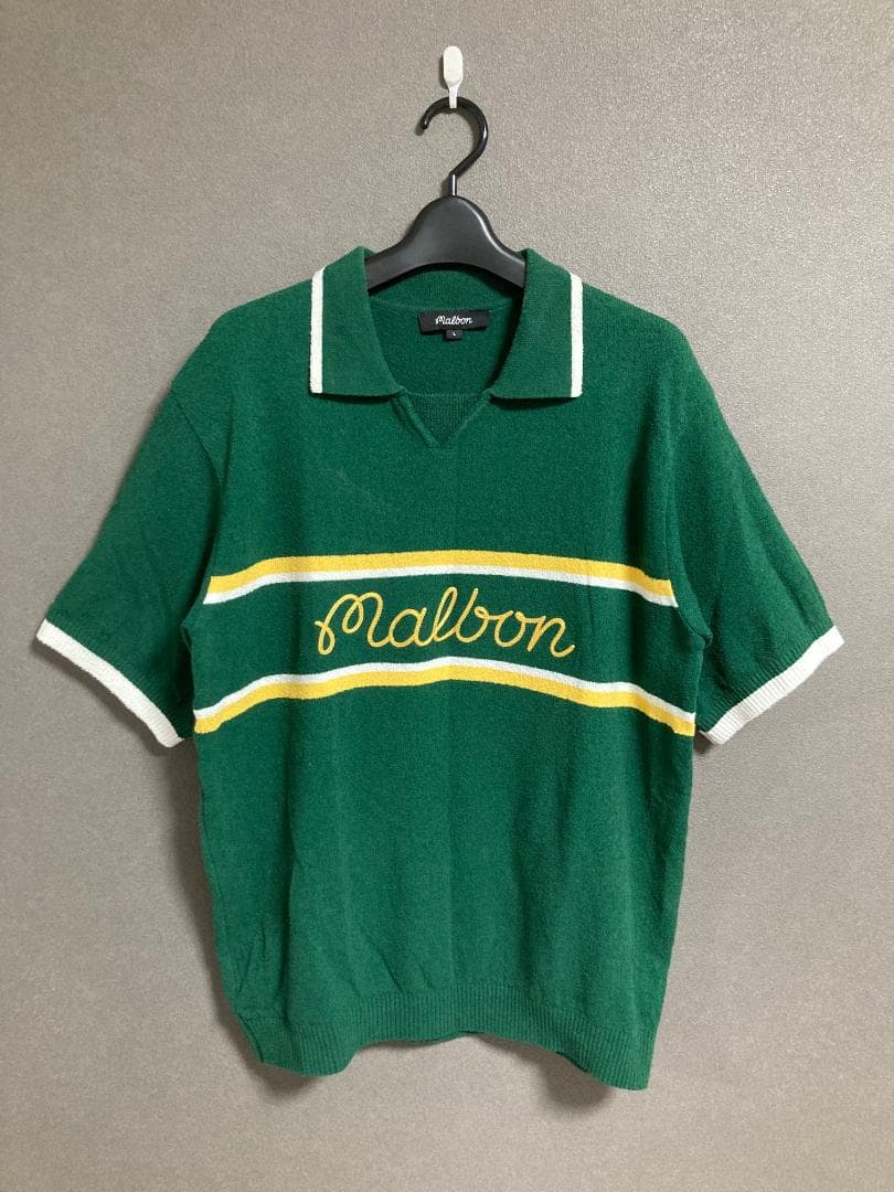 MALBON GOLF タオル地 ロゴ ポロシャツ Tシャツ