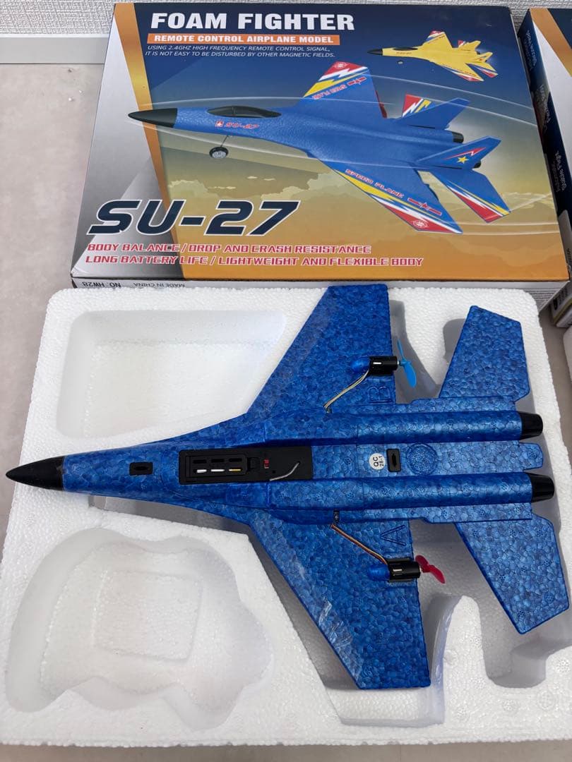 SU-27 ラジコン 飛行機 2機セット FOAM FIGHTER ブルー