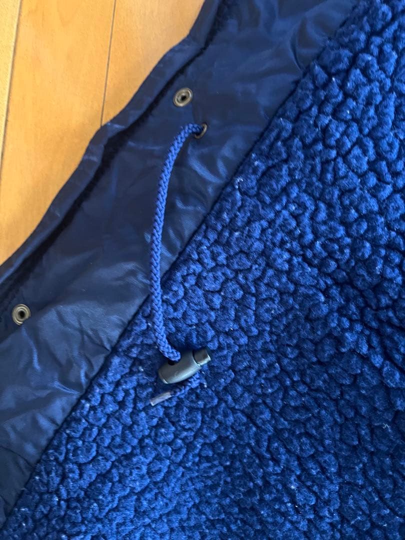 【激レア・極暖】90s NIKE ナイキ ベンチコート ボア 裏地 刺繍　紺