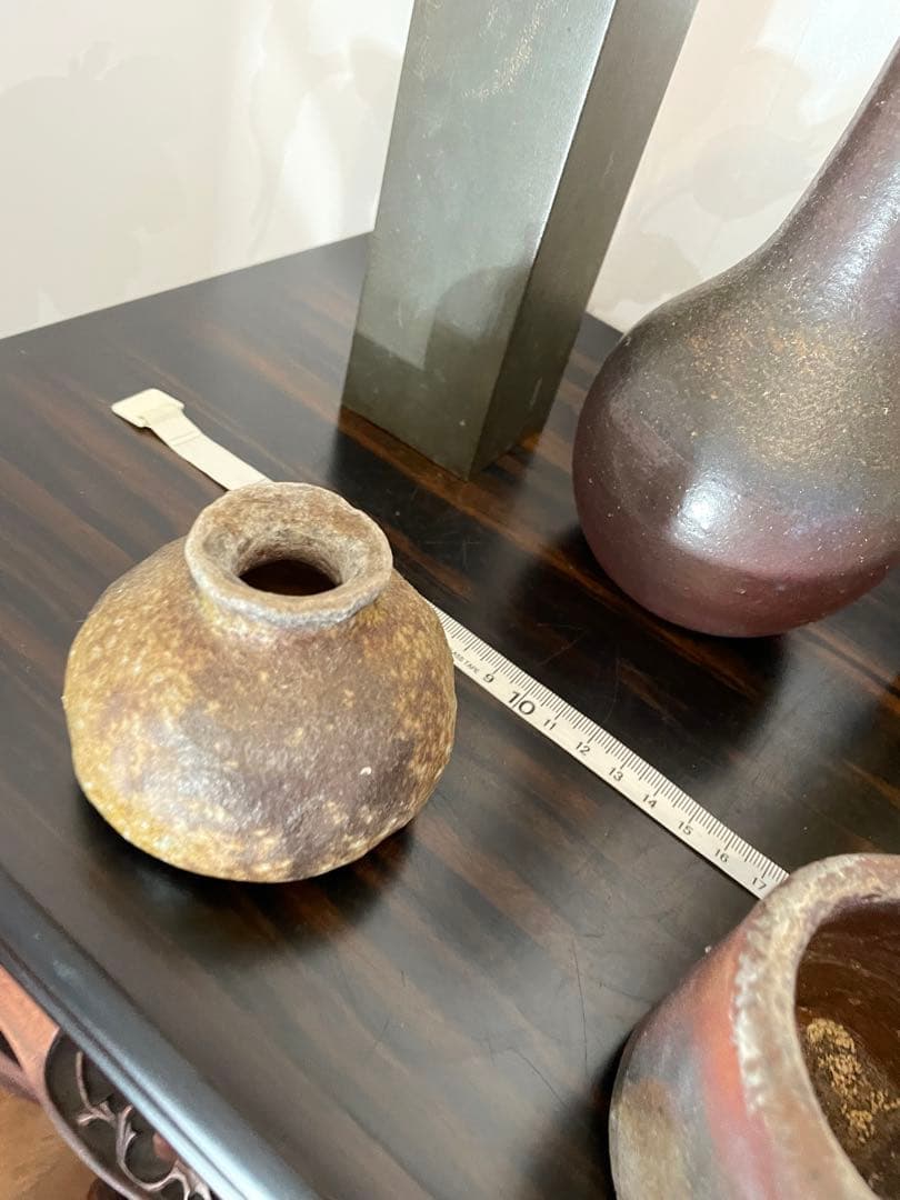 備前焼　鉄製　花瓶・花器6点セット
