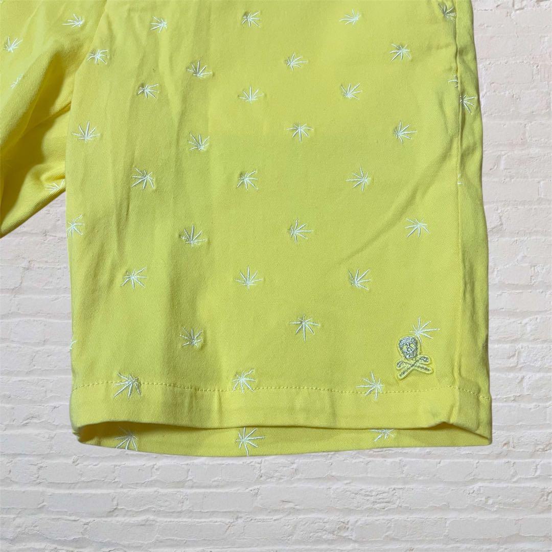 美品　MARK&LONA 刺繍 ストレッチ コットン ハーフパンツ　M