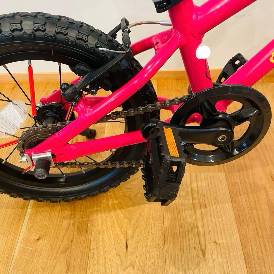 良品 ヨツバサイクル プラムピンク 14インチ キッズ 自転車 タイヤ