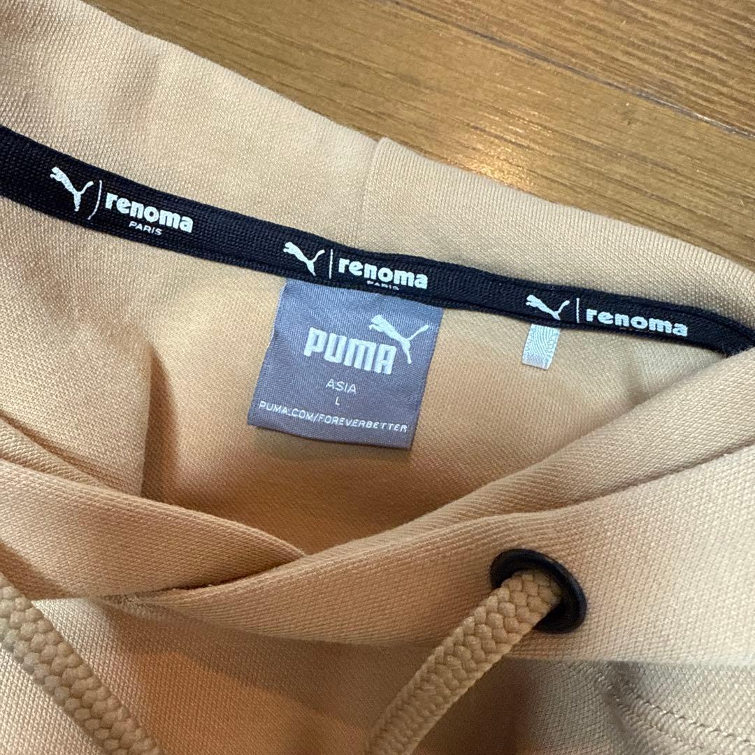 ゴルフ　renoma ✖️PUMA コラボ　ベージュ パーカー ニット帽 セット