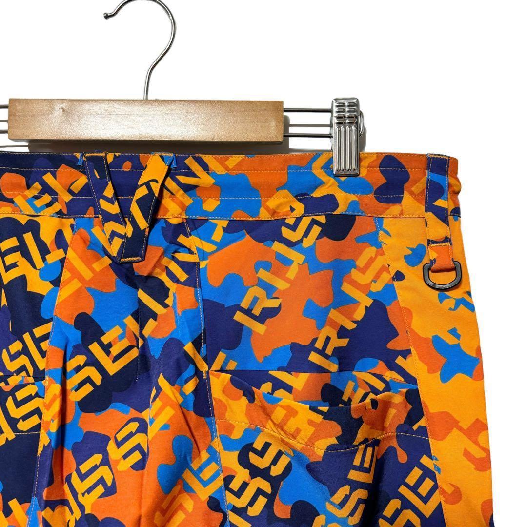 新品 ラッセルノ ゴルフ メッシュ ポケット ショーツ オレンジ カモ 2XL