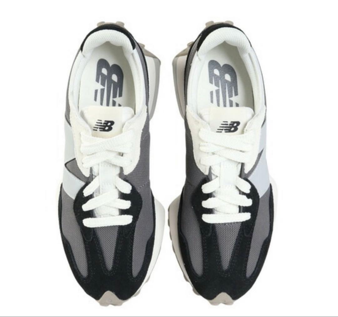 new balance 327 ブラック/ホワイトニューバランスメンズスニーカー
