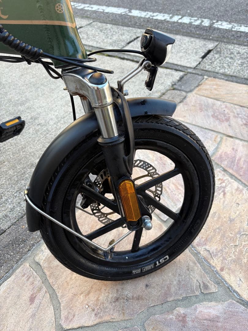 AIDOL 折りたたみ電動アシスト自転車 オリーブグリーン