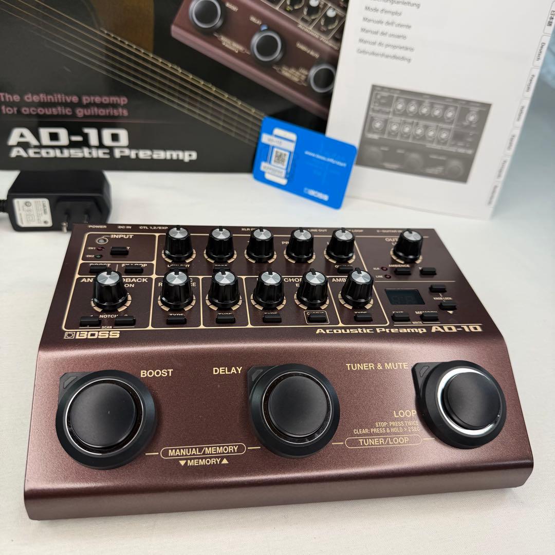 【極美品】BOSS AD-10 Acoustic Preampアコギ用プリアンプ