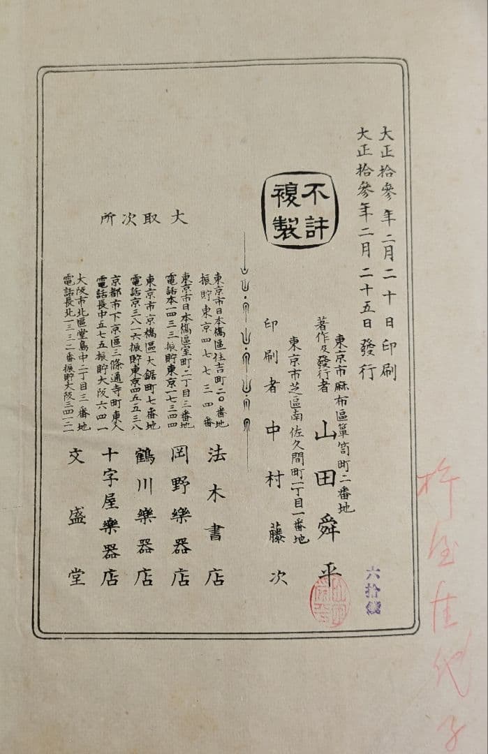 長唄 研究稽古本 大正拾参年発行他合計5冊/吉住小三郎 杵屋六四郎 閲