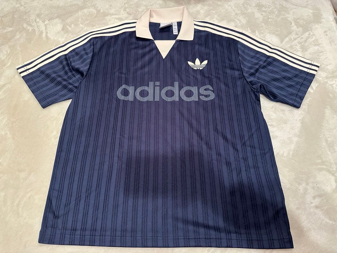 adidas ネイビー シャツ アディダス