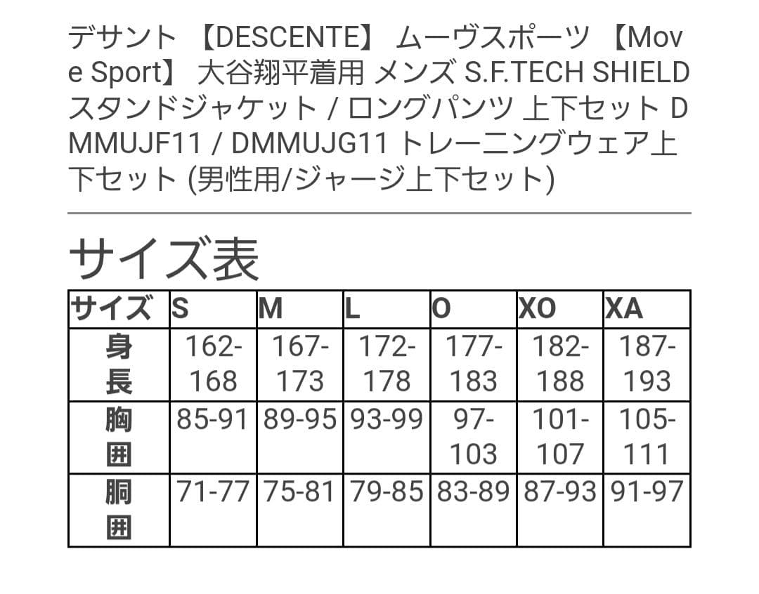 DESCENTE Move Sportメンズ トレーニングウェア上下セット L