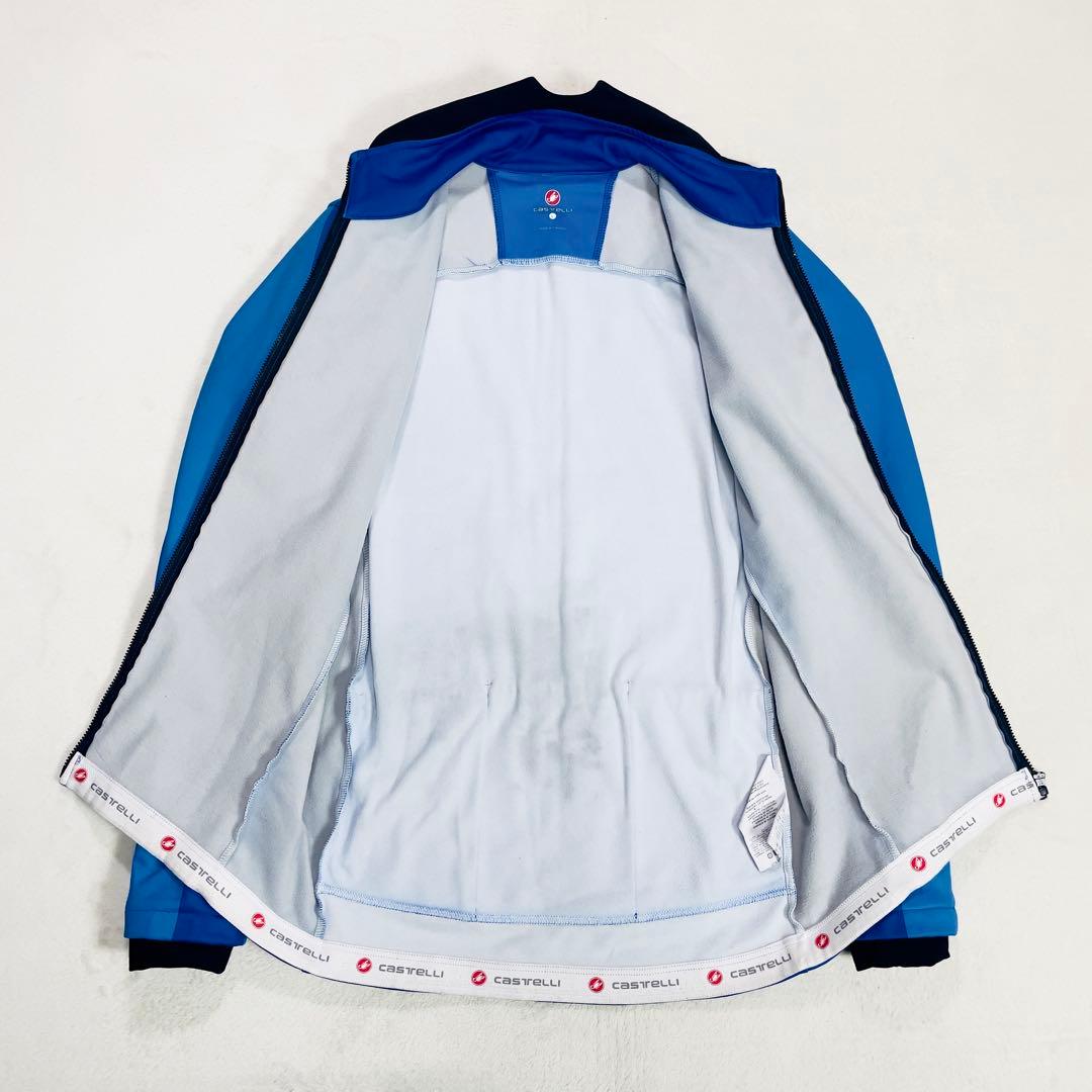 美品 カステリ ストレッチ サイクルジャージ ジャケット L ブルー