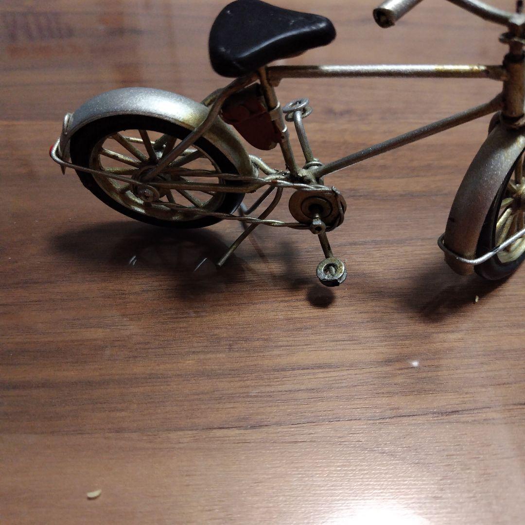 ミニチュア自転車 金属製 シルバー/ブラック