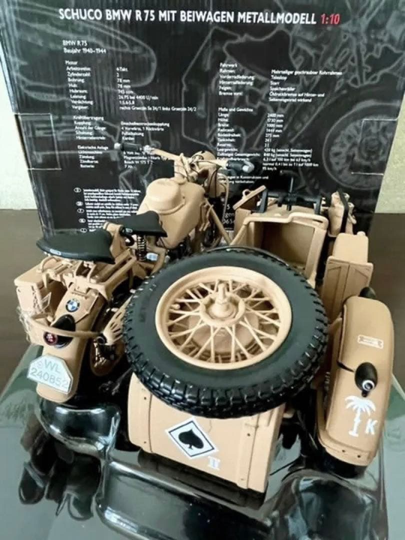 価格変更 1/10 シュコー  R75 サイドカー ドイツアフリカ軍団仕様