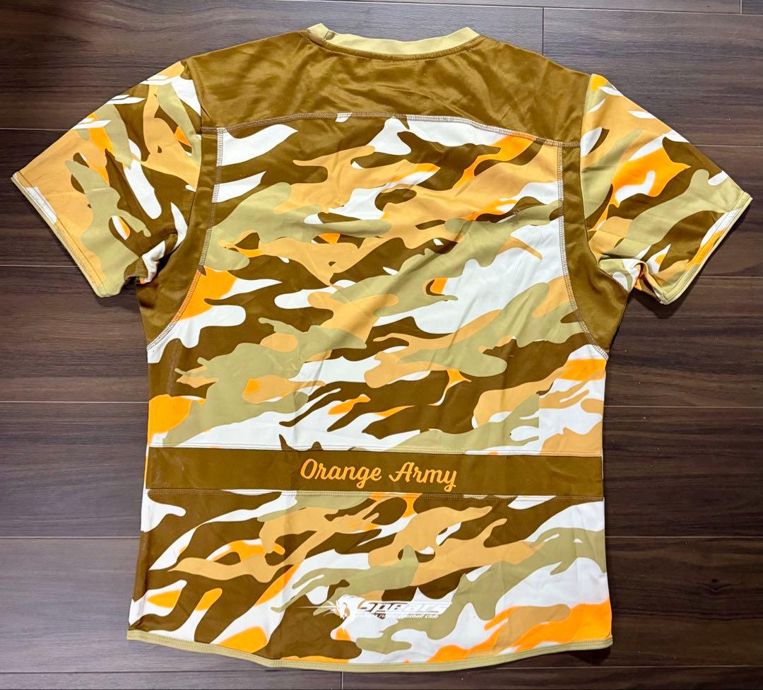 選手支給 クボタスピアーズ BLK 迷彩ウォームアップTシャツ 2XL