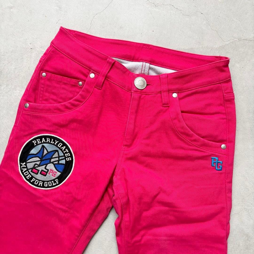 PEARLEY GATES パーリーゲイツ ストレッチロングパンツ ワッペン