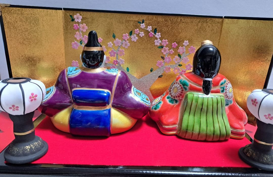 特価3月3日まで k-①九谷焼 ひな人形 5号 親王飾り 雄山作
