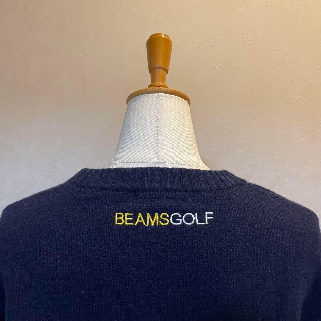 【美品】ビームスゴルフ BEAMS GOLF ニット セーター ネイビー系 M