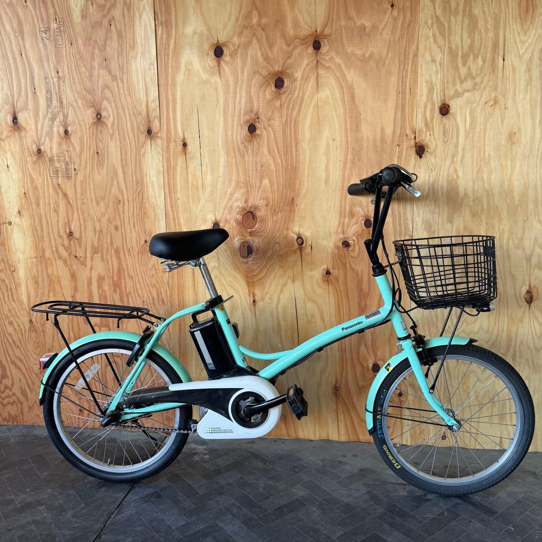 電動アシスト自転車 ミントグリーン 前バスケット付き