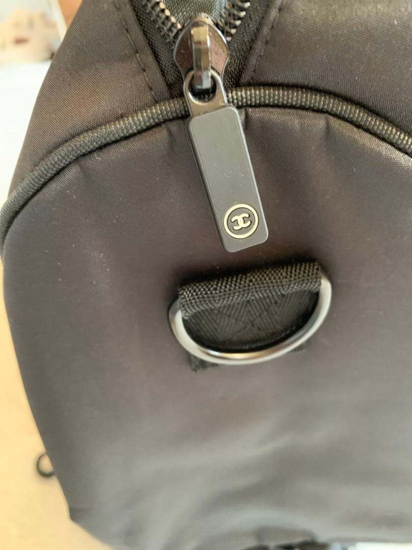 超特品CHANELボストンバッグ☆シャネルノベルティブラック黒ストラップ付きジム
