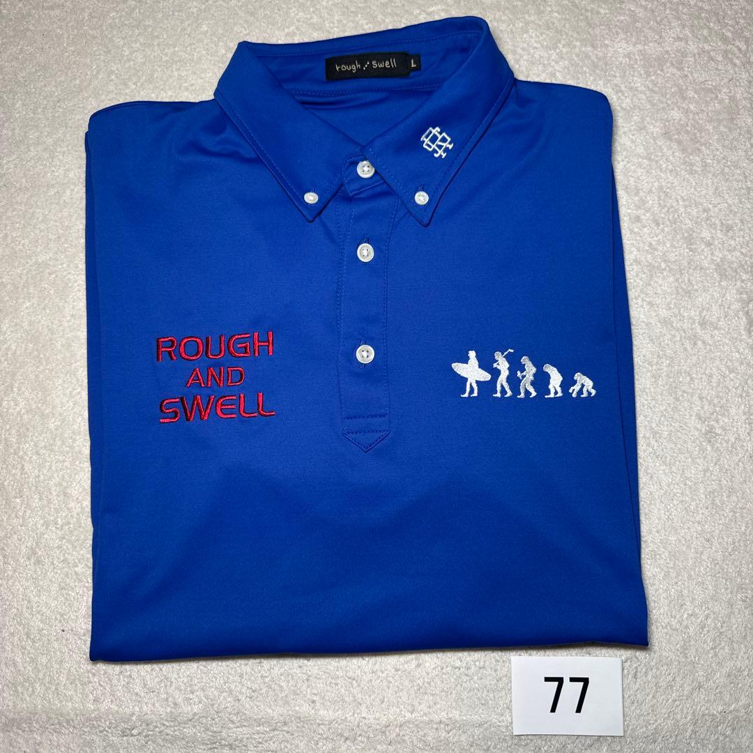 77 美品　rough&swell ラフアンドスウェル　ゴルフ　ポロシャツ　L