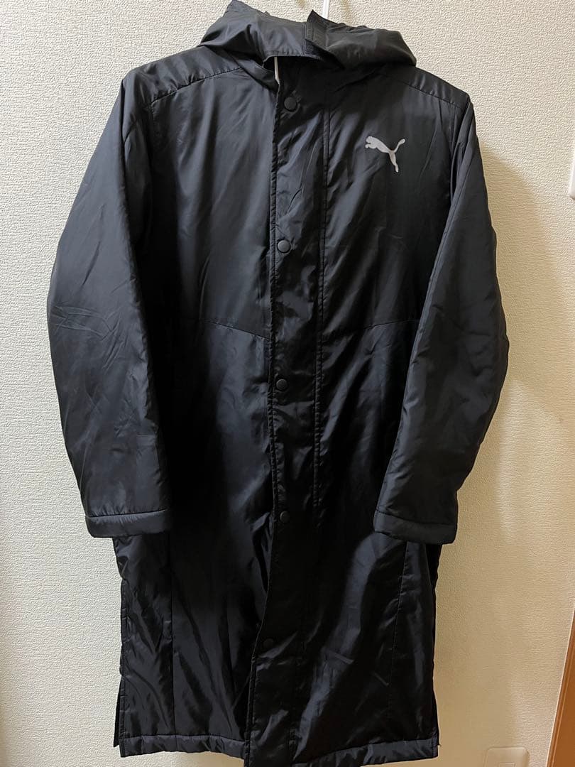 Puma　プーマ　ブラックボアベンチロングコート　キッズスポーツアウター