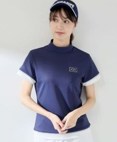 再値下げ新品　ジュンアンドロペ　モックネックL　紺ネイビー定価23100円