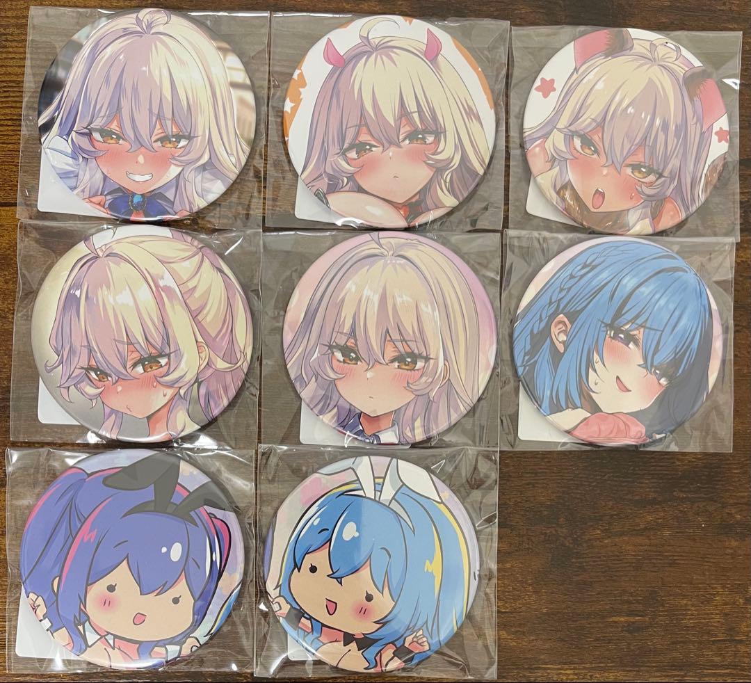 【全8種セット】くじ D賞 缶バッジ 極楽温泉物語 赤木リオ みるくふぁくとりー