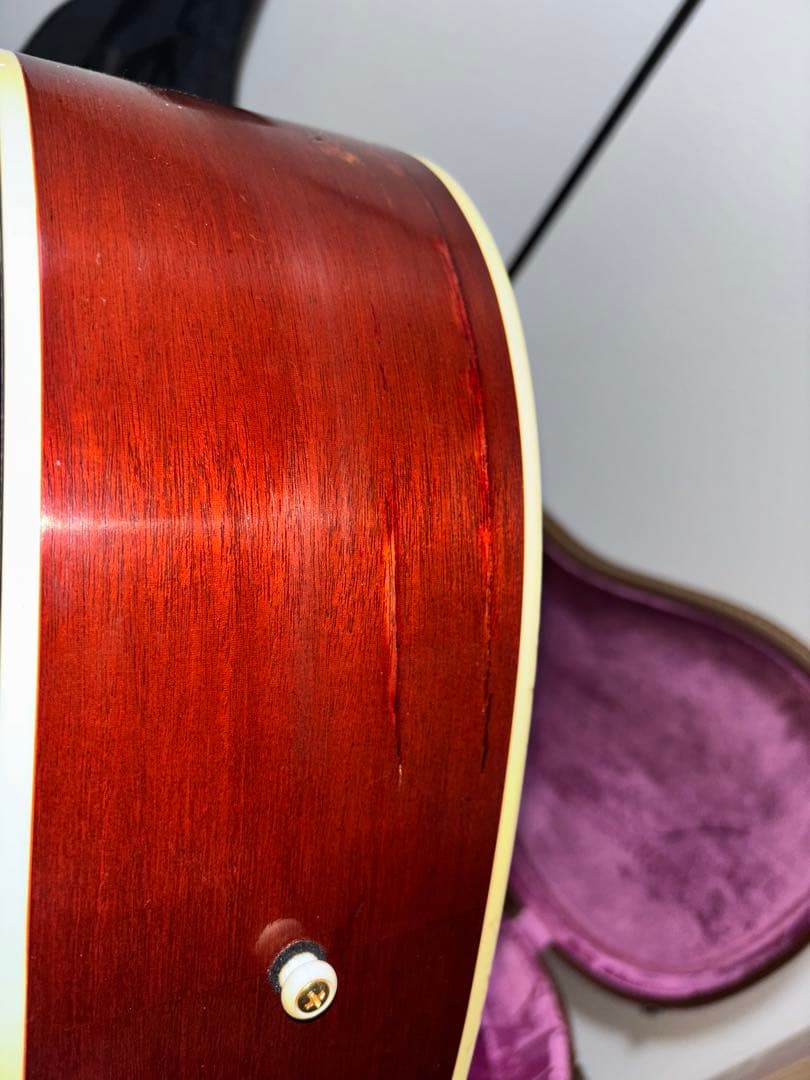 2018 gibson hummingbird vintage サイド割リペア済