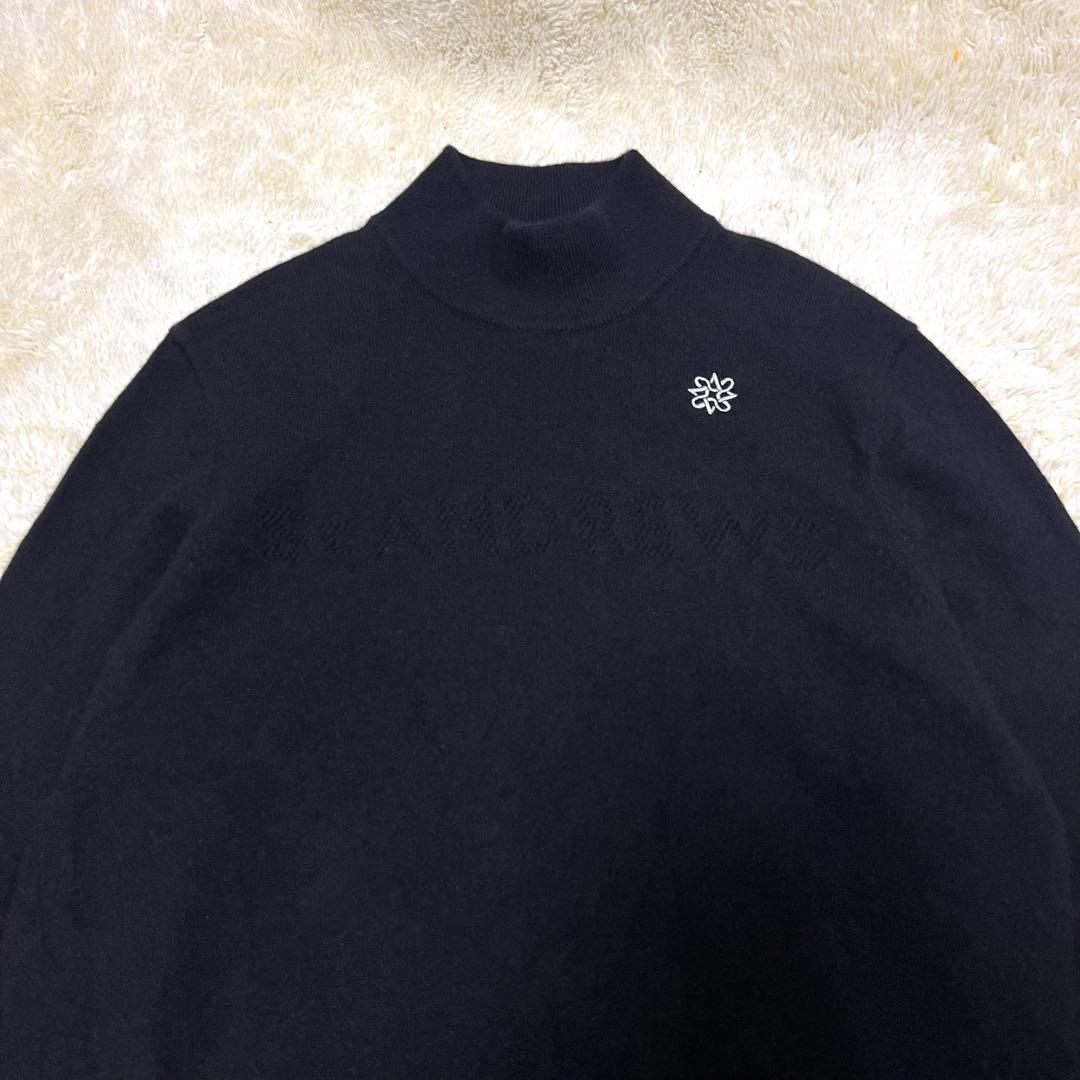 【カシミヤ100%】St ANDREWS モックネック ニット ゴルフ L 黒