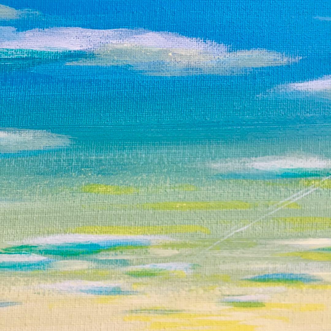 sunrise＊4号キャンバス　絵画　原画　風景画　海　空　夏　朝日　夕日