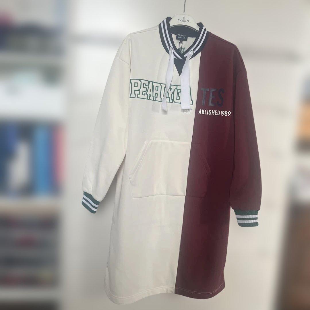 パーリーゲイツ30/-ドライMIX裏起毛バイカラーワンピースサイズ1