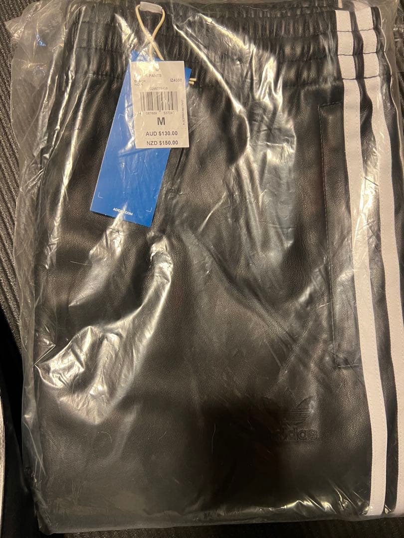 adidas アディダス XL フェイクレザー トラック パンツ Ｍ