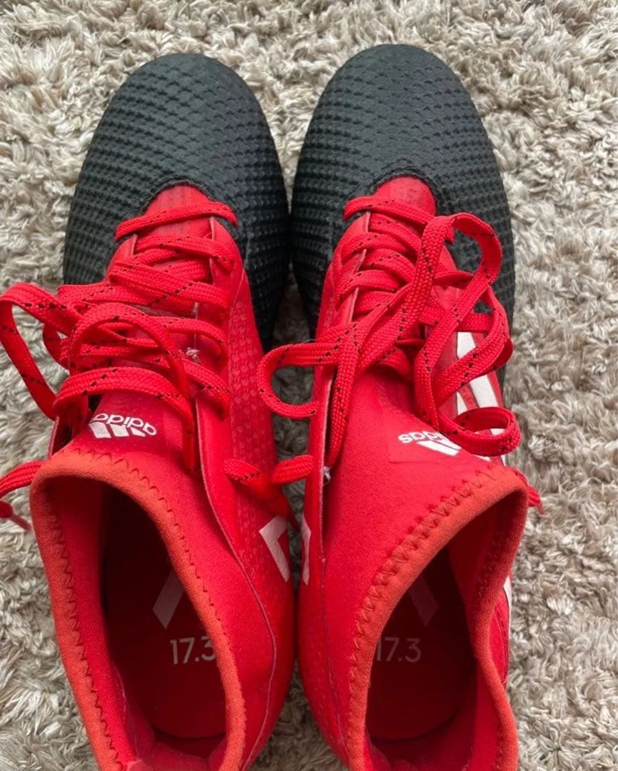 adidas エース17.3 HG サッカースパイクレッド　adidas 取替式
