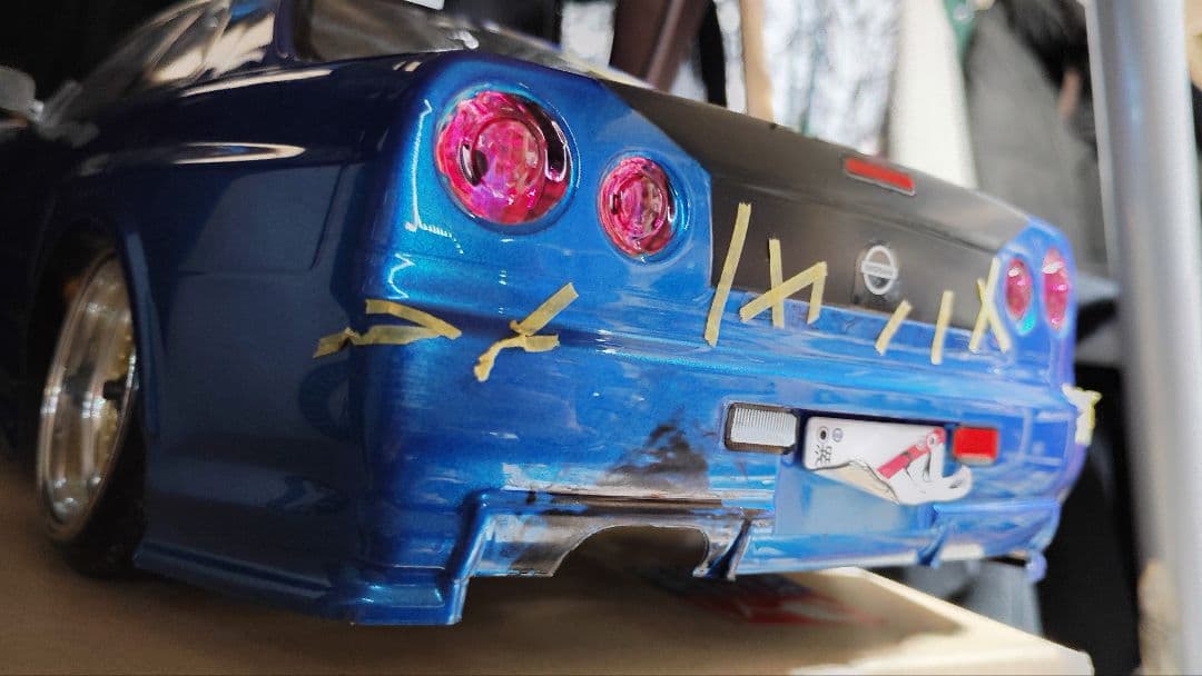 タミヤ 1/10 GT-R R34 ミサイル仕様 塗装済みボディ