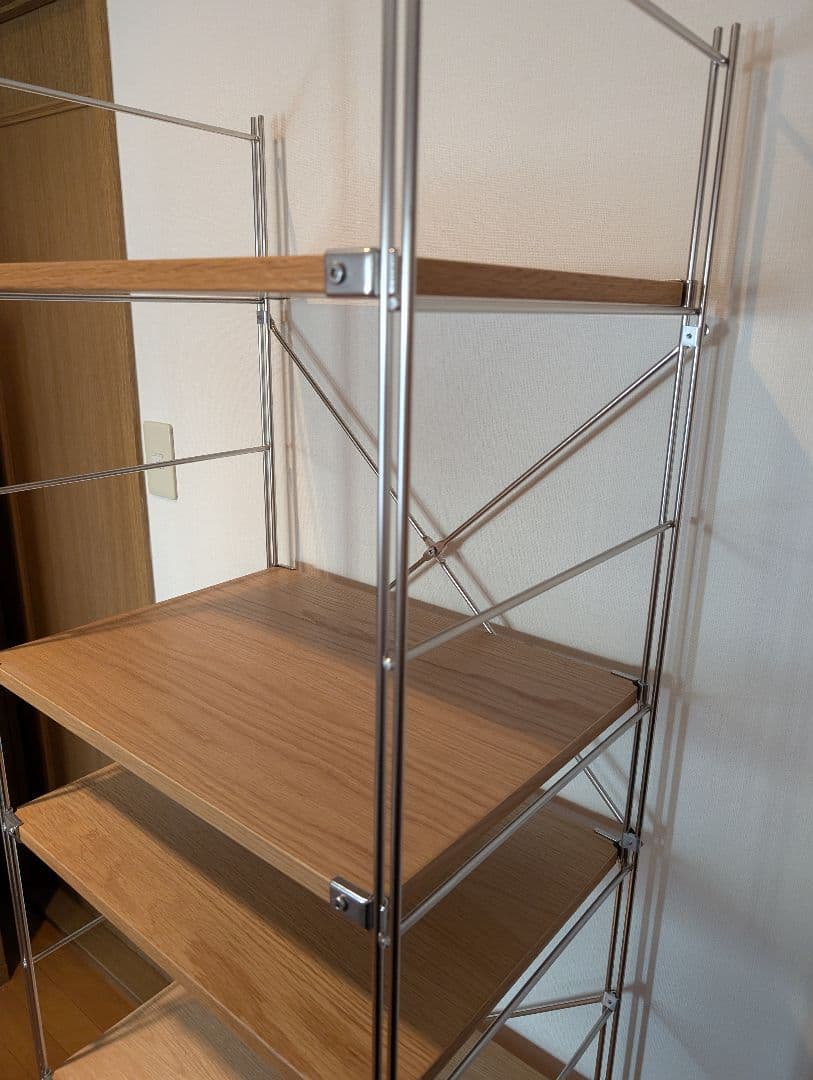 《送料込》無印良品 ステンレスユニットシェルフ オーク材棚 家具 シルバーラック