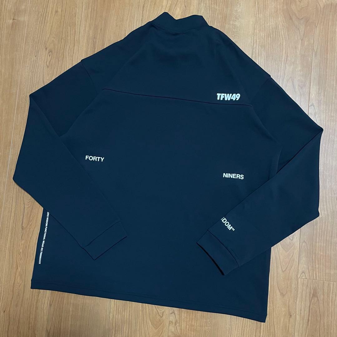定価3万　TFW49 モックネック　ロングTシャツ ブラック　XL ゴルフ