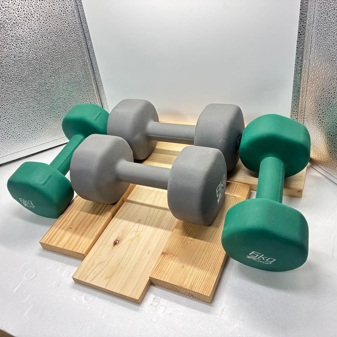 FIELDOOR 8kg 6kg ダンベル 2個セット