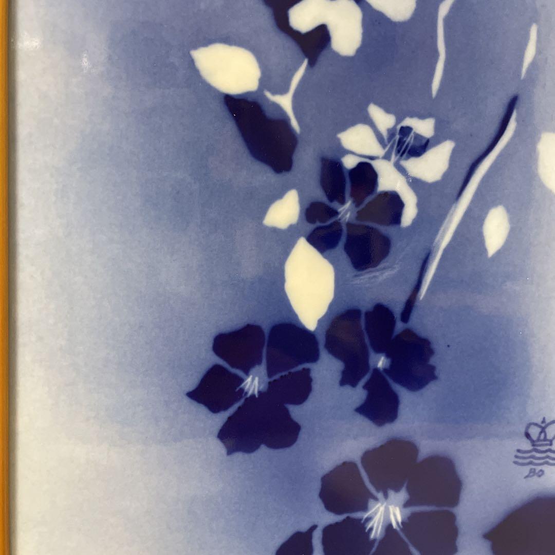 ・Juliane Marie・Blue flower・額装３４cm×２８cm・