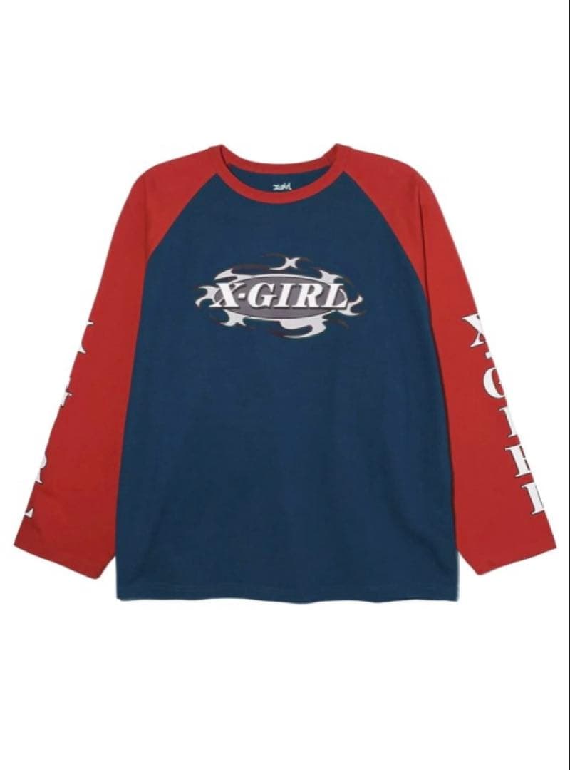 【完売品】あいみょん着用X-girl ロンT長袖リンガーTシャツビッグシルエット