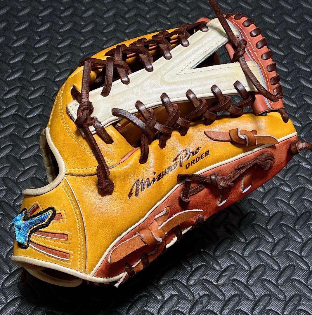 日本製 ミズノプロ ダイバーシティブルー オーダー 軟式 外野用 グローブ
