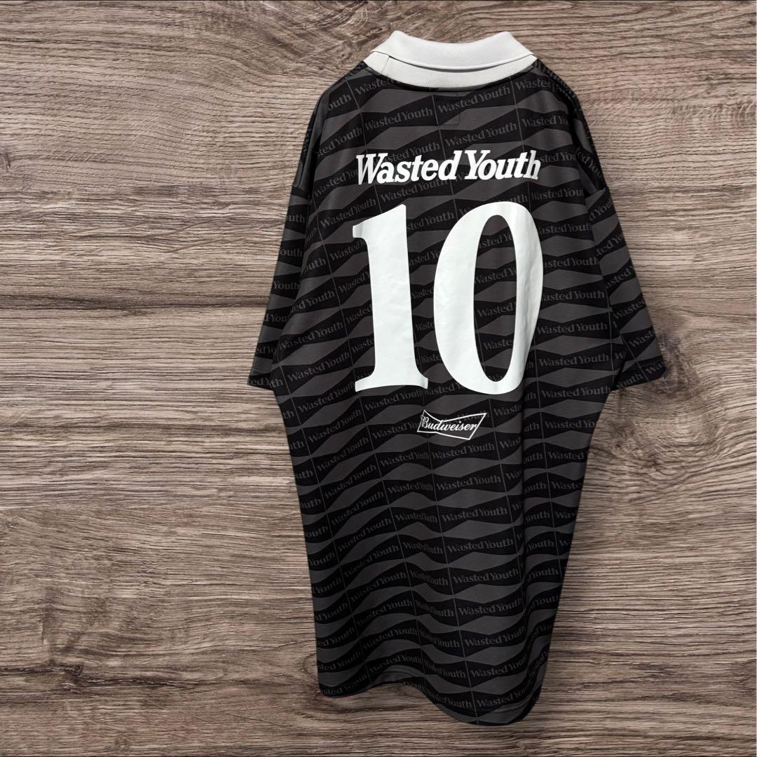 Wasted Youth Budweiser サッカー ポロシャツ ブラック