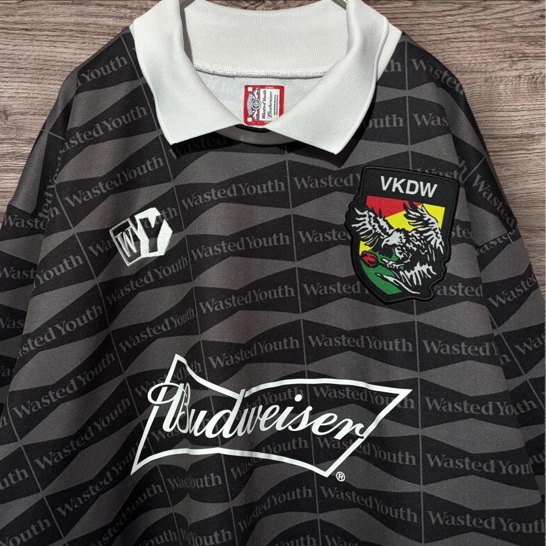 Wasted Youth Budweiser サッカー ポロシャツ ブラック